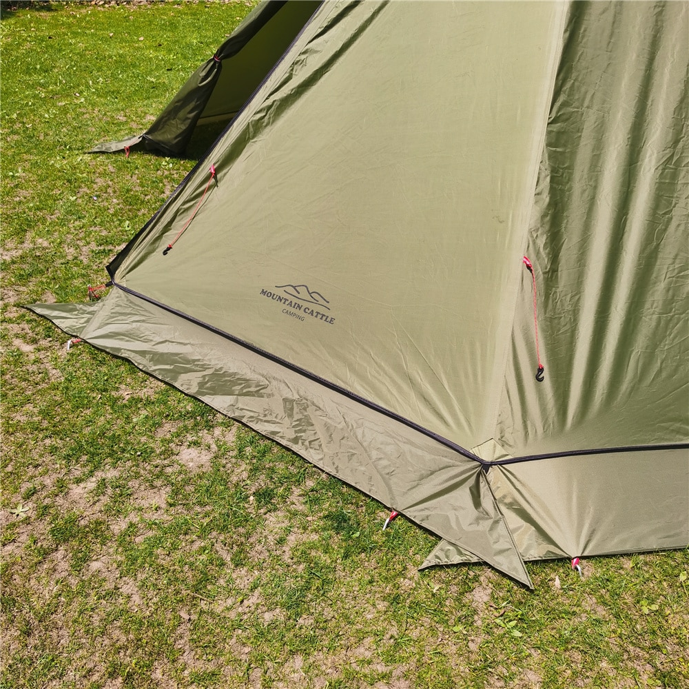Cheap Goat Tents Winter Ultralight Outdoor Camping Teepee 210T Plaid Pyramid Tent with Snow Skirt Large Rodless Tent Backpacking Hiking Tents Tents 